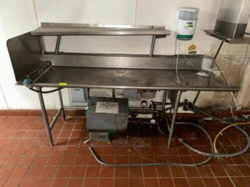 7' X 30" LEFT SIDE STAINLESS CLEAN TABLE.
