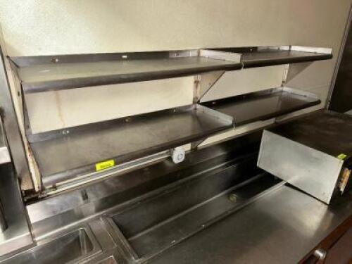 (2) 5' STAINLESS WALL SHELVES.