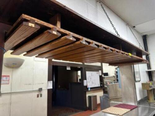 48" WOODEN HANGING GLASS RACK