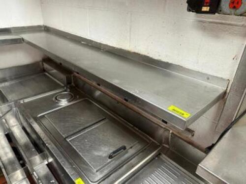 60" X 12" " L " SHAPED STAINLESS WALL SHELF