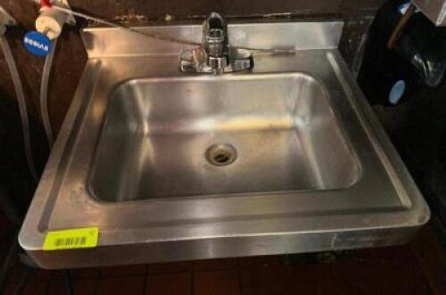 UNDER BAR STAINLESS HAND SINK.