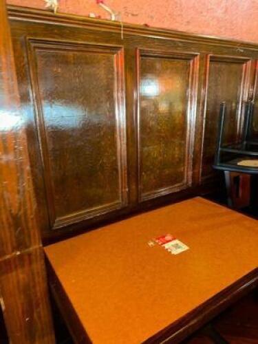 ALL HARDWOOD WALL PANELING AND PARTITION PANELING IN THE MAIN SEATING ARES. WOOD PANELING ON THE BAR IS NOT INCLUDED IN THIS LOT.