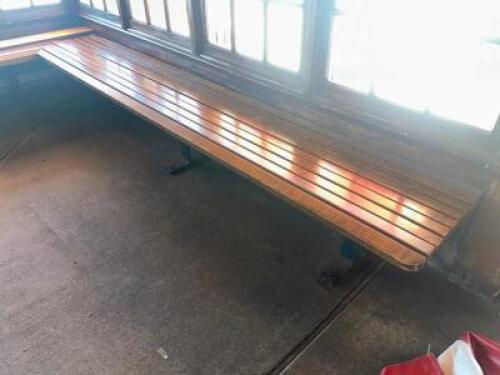 (2) 10' WOODEN PARK BENCH WAITING AREA BENCH SEATS