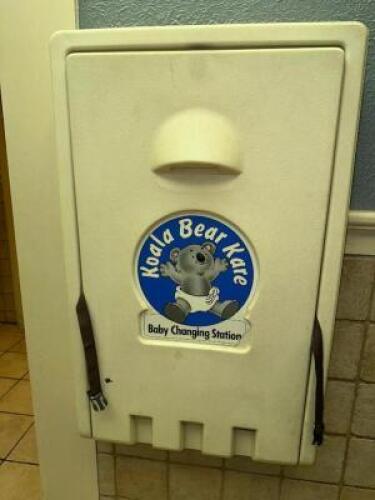 CONTENTS OF WOMEN'S BATHROOM. CHANGING STATION, (3) VINTAGE STYLE FLUSH TOILETS, TWO GROUP VANITY SINK