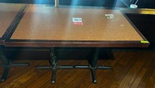 48" X 30" DOUBLE PEDESTAL COMPOSITE TABLE.