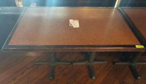 48" X 30" DOUBLE PEDESTAL COMPOSITE TABLE.