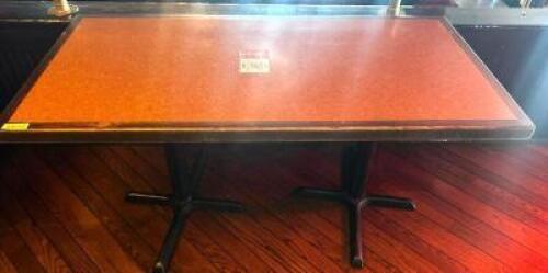 60" X 30" DOUBLE PEDESTAL COMPOSITE TABLE.