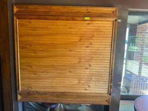 48" X 48" WOODEN PANEL ACCESS DOOR W/ SLAT WOOD CONSTRUCTION.