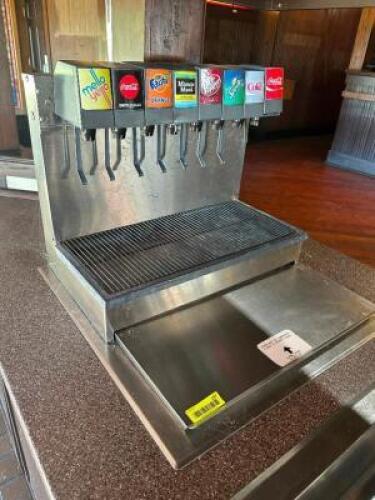 DROP IN SIX GROUP FOUNTAIN SODA MACHINE AND ICE KEEPER