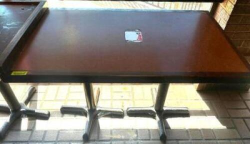 48" X 30" DOUBLE PEDESTAL COMPOSITE TABLE.