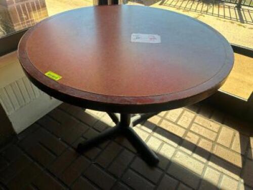 48" ROUND COMPOSITE TOP TABLE WITH BASE.