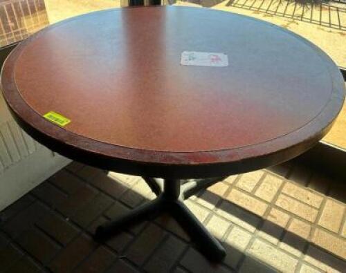 48" ROUND COMPOSITE TOP TABLE WITH BASE.