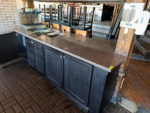 10' FORMICA COUNTER TOP AND CABINET BASE.