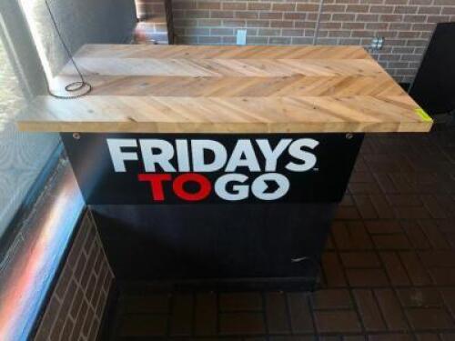 48" BUTCHER BLOCK TOP COUNTER AND BASE.