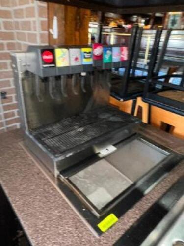 DROP IN SIX GROUP FOUNTAIN SODA MACHINE AND ICE KEEPER
