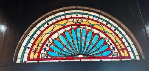60" SEMI CIRCLE STAINED GLASS WINDOW