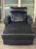 BLACK LEATHER LOUNGE CHAIR - 8