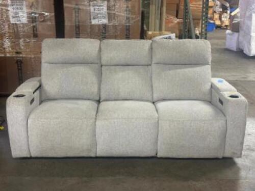 GREYMEL FABRIC POWER RECLINING SOFA WITH WIRELESS CHARGER