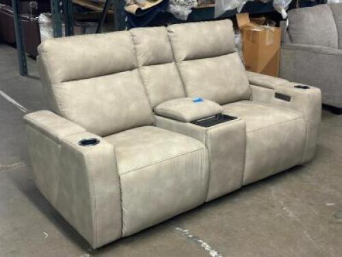 GREYMEL FABRIC POWER RECLINING LOVESEAT WITH WIRELESS CHARGER