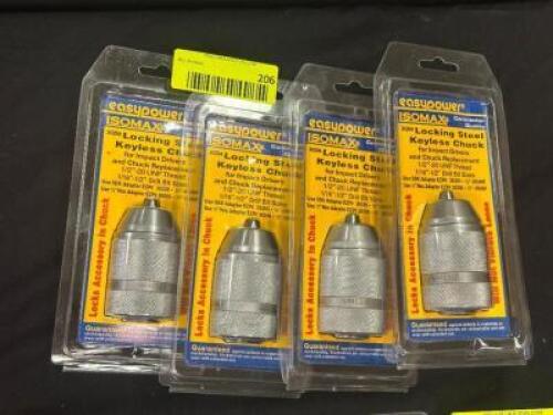 (4) - LOCKING STEEL KEYLESS CHUCK