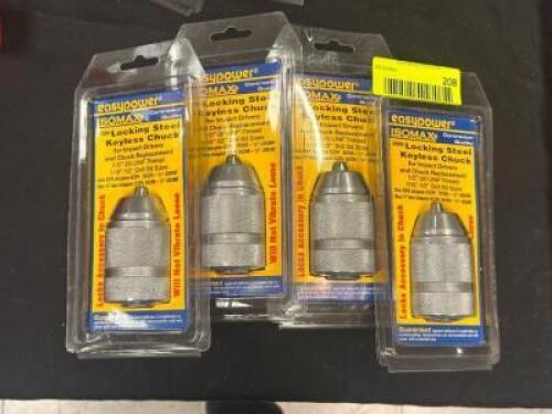 (4) - LOCKING STEEL KEYLESS CHUCK