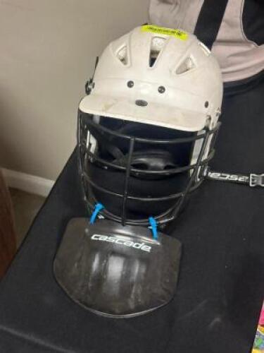 LACROSS HELMET WITH BAG OF BALLS