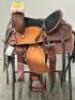 WESTERN BARREL RACING SHOW HORSE SADDLE WITH TACK SET - 3