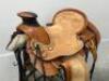 WESTERN BARREL RACING SHOW HORSE SADDLE WITH TACK SET - 4