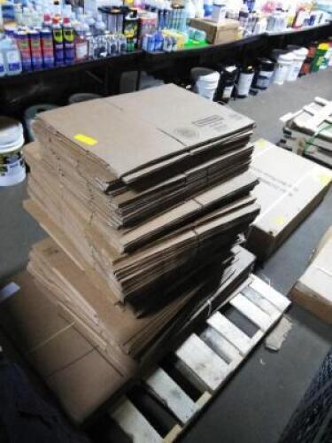 DESCRIPTION: (1) PALLET OF APPROX (100) MISC SHIPPING BOXESINFORMATION: CARDBOARD, MUST COME IN AND INSPECTQTY: 1