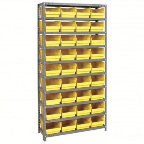 DESCRIPTION: (2) BIN SHELVING KIT, POSTS ONLY BRAND/MODEL: QUANTUM STORAGE SYSTEMS #24K051 INFORMATION: 1 SIDED, 36 BINS, OPEN, SHELF BIN SIZE: 36 IN