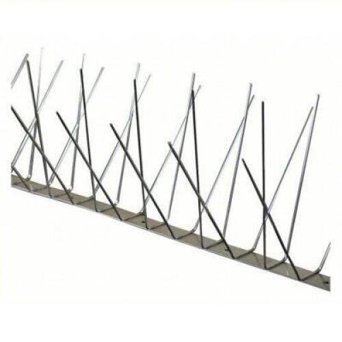 DESCRIPTION: (1) BIRD REPELLENT SPIKESBRAND/MODEL: BIRD BARRIER #35HX39INFORMATION: NARROW, STAINLESS STEEL BASE, SILVERSIZE: 51'&nbsp;LRETAIL$: $196.88 EAQTY: 1