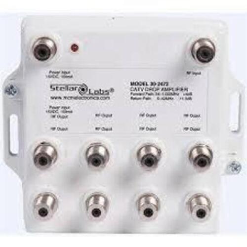 DESCRIPTION: (1) CATV DROP AMPLIFIER BRAND/MODEL: MCM #30 2472 INFORMATION: SINGLE INPUT, EIGHT OUTPUTS RETAIL$: $57.06 EA QTY: 1
