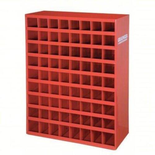 DESCRIPTION: (1) PIGEONHOLE BIN UNIT BRAND/MODEL: DURHAM #5JEM3 INFORMATION: RED, 72 COMPARTMENTS SIZE: 34 IN X 12 IN X 42 IN RETAIL$: $319.08 EA QTY: