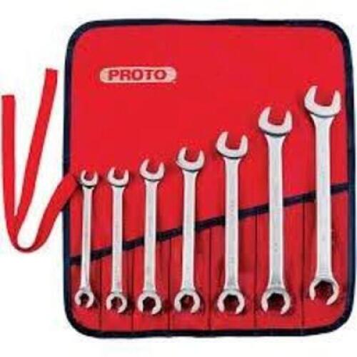 DESCRIPTION: (1) WRENCH SET FLARE NUT COMB BRAND/MODEL: PROTO #J3700A INFORMATION: 7 PIECES RETAIL$: $176.99 EA QTY: 1
