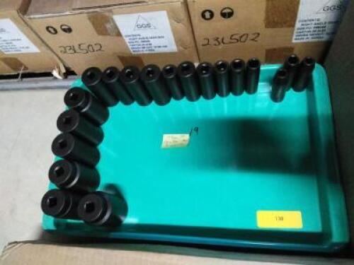 DESCRIPTION: (1) SOCKET SET BRAND/MODEL: PROTO INFORMATION: 19 PIECES, TRAY NOT INCLUDED SIZE: 1 1/2" TO 3/8" DRIVE RETAIL$: $480.00 EA QTY: 1