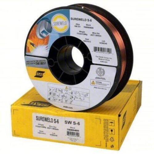 DESCRIPTION: (3) MIG WELDING WIRE BRAND/MODEL: ESAB #786ZY3 INFORMATION: MILD STEEL, ER70S 6, 0.023 IN, 11 LB, PLASTIC SPOOL, SUREWELD S 6 SIZE: .025"