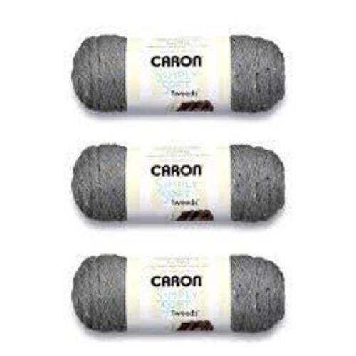 DESCRIPTION: (3) ROLLS OF YARN BRAND/MODEL: CARON SIMPLY SOFT INFORMATION: TWEEDS, GRAY SIZE: 5 OZ X 240 YDS RETAIL$: $9.99 EA QTY: 3