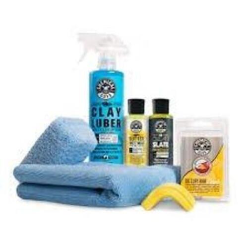 DESCRIPTION: (1) COMPLETE CLAY SYSTEM BRAND/MODEL: CHEMICAL GUYS INFORMATION: 6 ITEMS IN KIT RETAIL$: $29.99 EA QTY: 1