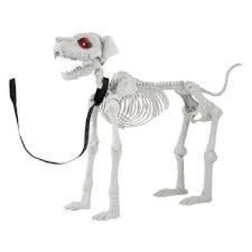 DESCRIPTION: (1) YARD DECOR - SKELETON DOG INFORMATION: RED, LED EYES SIZE: 64.2" x 20" x 47.8" RETAIL$: $299.99 EA QTY: 1