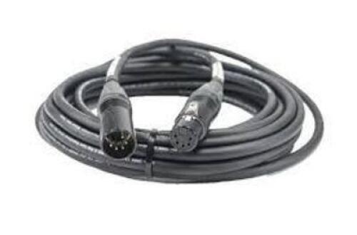 DESCRIPTION: (3) DMX CABLE BRAND/MODEL: STELLAR LABS #555-11925 INFORMATION: 5-PIN MALE TO 5-PIN FEMALE SIZE: 50' RETAIL$: $21.39 EA QTY: 3
