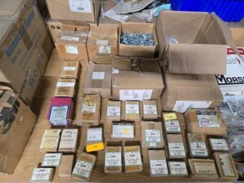 DESCRIPTION: (1) MISC TABLE OF NUTS AND BOLTS BRAND/MODEL: MANY INFORMATION: MUST COME INSPECT, HARDWARE AND TOOLS QTY: 1
