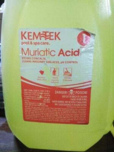DESCRIPTION: (2) MURIATIC ACID BRAND/MODEL: KEMTEK POOL AND SPA SIZE: 1 GALLON RETAIL$: 15.98 QTY: 2
