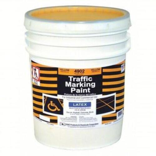 DESCRIPTION: (1) YELLOW, LATEX MARKING PAINT BRAND/MODEL: RAE 4902 SIZE: 5 GAL RETAIL$: 267.04 QTY: 1