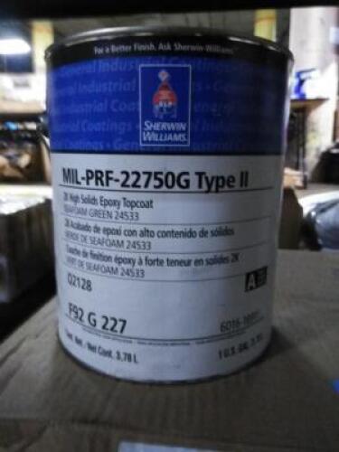 DESCRIPTION: (4) SEAFOAM GREEN EPOXY TOPCOAT BRAND/MODEL: SHERWIN WILLIAMS F92G00227-16 SIZE: 1 GAL RETAIL$: 480.6 QTY: 4