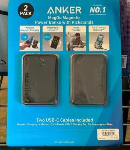 2 PK. MAG GO MAGNETIC POWER BANKS WITH KICKSTANDS