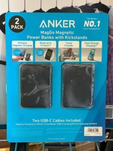2 PK. MAG GO MAGNETIC POWER BANKS WITH KICKSTANDS