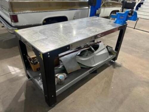 WC FAB 72" X 32" STAINLESS FABRICATION TABLE W/ BAILEIGH 8" MOUNTED VICE.
