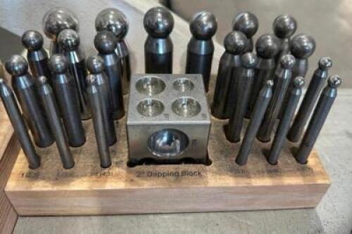 (2) ASSORTED DAPPING SET WITH PUNCHES AND BLOCK