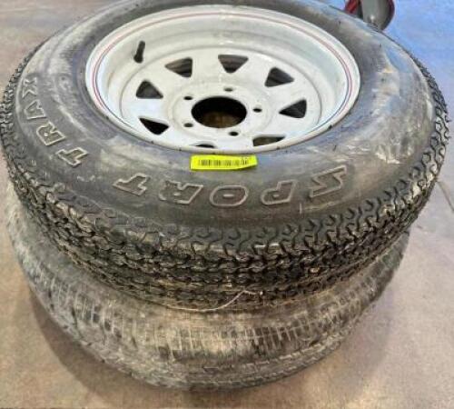 (2) SPORT TRAX 15" TRAILER TIRES W/ RIMS