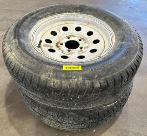 (2) ST205/75R15S TRAILER TIRES W/ RIMS